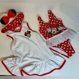 Disney Minnie Mouse Polka Dot Swimsuit Set size 18m